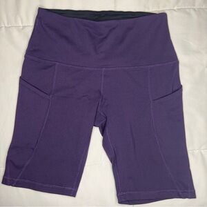 Women's Purple High-Waisted Biker Shorts S